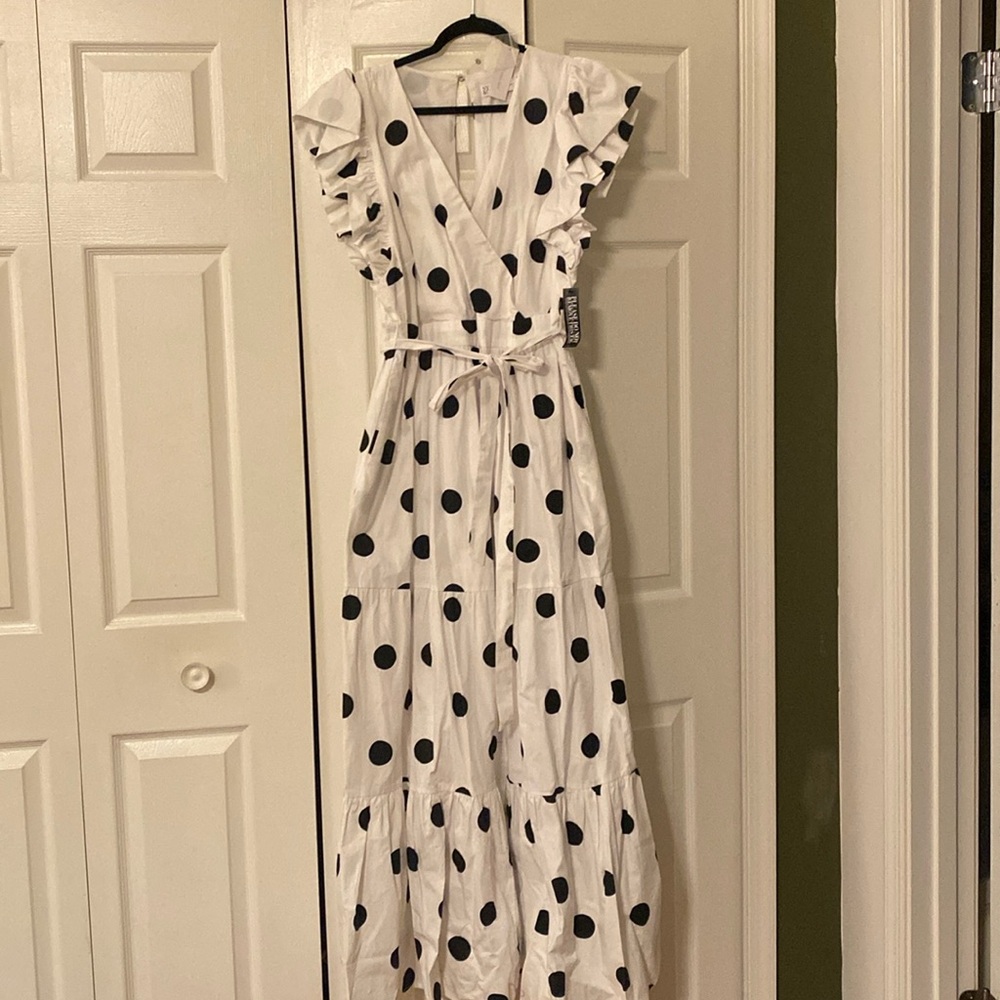 New York and co. Polka Dot long dress. Size XL